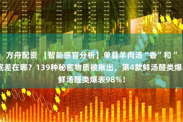 方舟配资 【智能感官分析】单县羊肉汤“香”和“鲜”到底差在哪？139种秘密物质被揪出，第4款鲜汤醛类爆表98%！