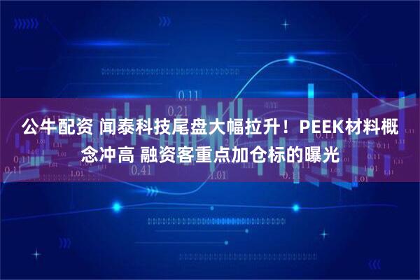 公牛配资 闻泰科技尾盘大幅拉升！PEEK材料概念冲高 融资客重点加仓标的曝光